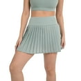 thumbnail image 1 of YITTY Active Women's Pleated Tennis Skirt with Built-in Short, Athleisure, 4-Way-Stretch, Sage Grey, XS, 1 of 7