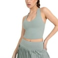 thumbnail image 1 of YITTY Active Women's UltraLuxe Built-in Bra Tank Top, Athleisure, 4-Way-Stretch, Sage Grey, L, 1 of 7
