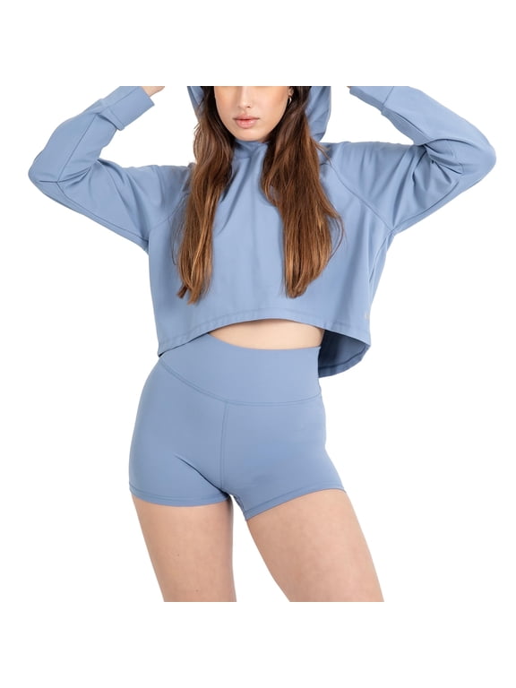 Active Women's and Women's Plus UltraLuxe Cropped Hoodie – Soft Long Sleeve Sweatshirt, Lightweight (Activewear & Loungewear), Size XS-4X