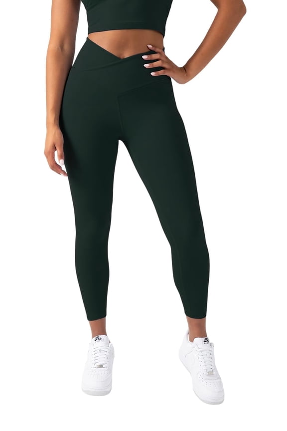 Active Women's UltraLuxe Crossover High-Waist Legging, Athleisure, 4-Way-Stretch, Everpine, XS, 7/8 Length