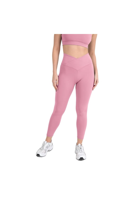 Active Women's UltraLuxe Crossover High-Waist Legging, Athleisure, 4-Way-Stretch, Pink Sorbet, 3X, 7/8 Length