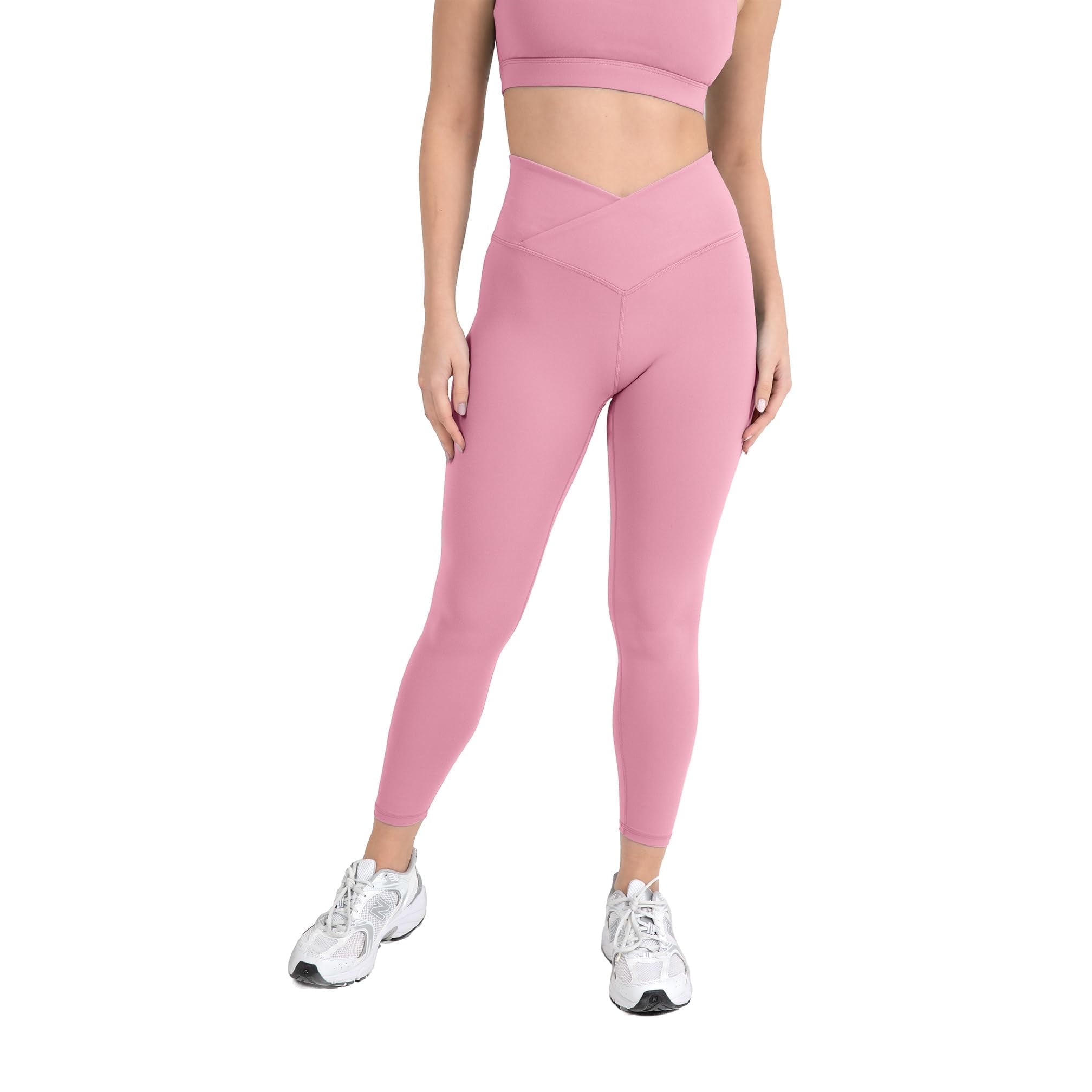 Active Women's UltraLuxe Crossover High-Waist Legging, Athleisure, 4-Way-Stretch, Pink Sorbet, S, 7/8 Length