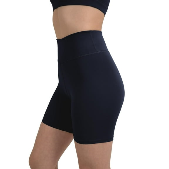 YITTY Active Women's UltraLuxe High Waist Biker Shorts – 3''/6'' Squat Proof, Tummy Control, Compression, Deep Navy, S, 6"