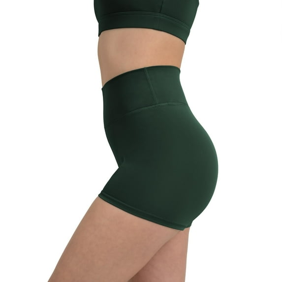 YITTY Active Women's UltraLuxe High Waist Biker Shorts – 3''/6'' Squat Proof, Tummy Control, Compression, Everpine, XS, 3"