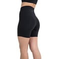 thumbnail image 1 of YITTY Active Women's UltraLuxe High Waist Biker Shorts – 3''/6'' Squat Proof, Tummy Control, Compression, Iconic Black, M, 6", 1 of 7