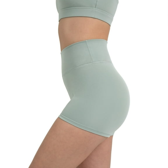 YITTY Active Women's UltraLuxe High Waist Biker Shorts – 3''/6'' Squat Proof, Tummy Control, Compression, Sage Grey, S, 3"