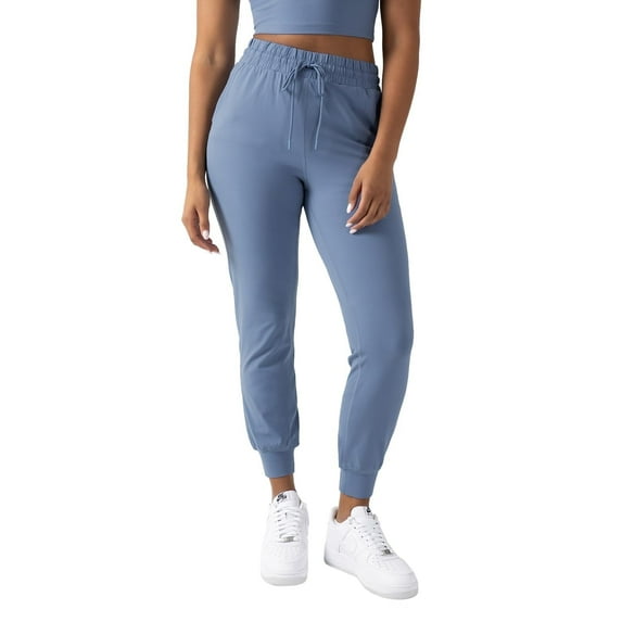 YITTY Active Women's UltraLuxe High-Waist Jogger Pant, Athleisure, Draw-String, Breathable, Pockets, Elemental Blue, 3X, Regular