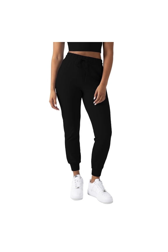 Active Women's UltraLuxe High-Waist Jogger Pant, Athleisure, Draw-String, Breathable, Pockets, Iconic Black, M, Regular
