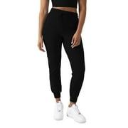 YITTY Active Women's UltraLuxe High-Waist Jogger Pant, Athleisure, Draw-String, Breathable, Pockets, Iconic Black, M, Regular