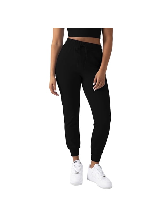 Active Women's UltraLuxe High-Waist Jogger Pant, Athleisure, Draw-String, Breathable, Pockets, Iconic Black, XL, Regular