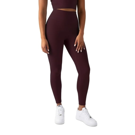 YITTY Active Women's UltraLuxe High-Waist Legging, Athleisure, 4-Way-Stretch, Burgundy, L, Short