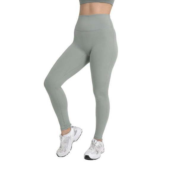 YITTY Active Women's UltraLuxe High-Waist Legging, Athleisure, 4-Way-Stretch, Sage Grey, XL, Short | 25" Inseam