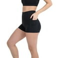 thumbnail image 1 of YITTY Active Women's UltraLuxe High Waist Pocket Biker Shorts – 3"/6" Tummy Control, Compression, Breathable & Activewear, Iconic Black, L, 3", 1 of 8