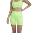 thumbnail image 1 of YITTY Active Women's UltraLuxe High Waist Pocket Biker Shorts – 3"/6" Tummy Control, Compression, Breathable & Activewear, Neon Spark, M, 6", 1 of 6