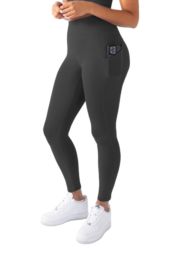 Active Women's UltraLuxe High-Waist Pocket Legging, Athleisure, 4-Way-Stretch, Onyx, 2X, Regular | 27" Inseam