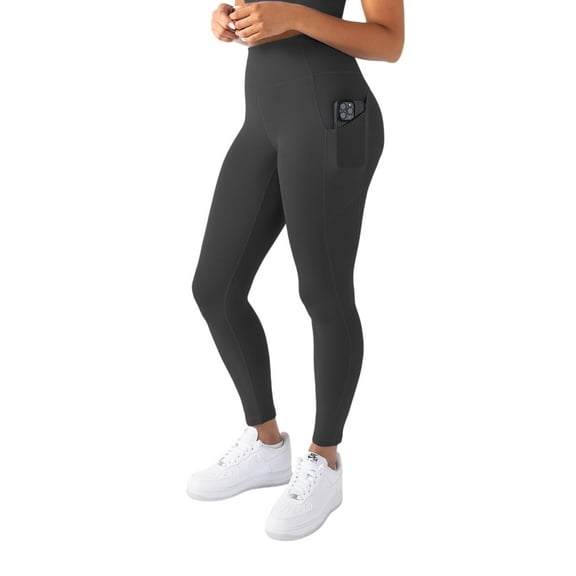 YITTY Active Women's UltraLuxe High-Waist Pocket Legging, Athleisure, 4-Way-Stretch, Onyx, XS, Regular | 27" Inseam