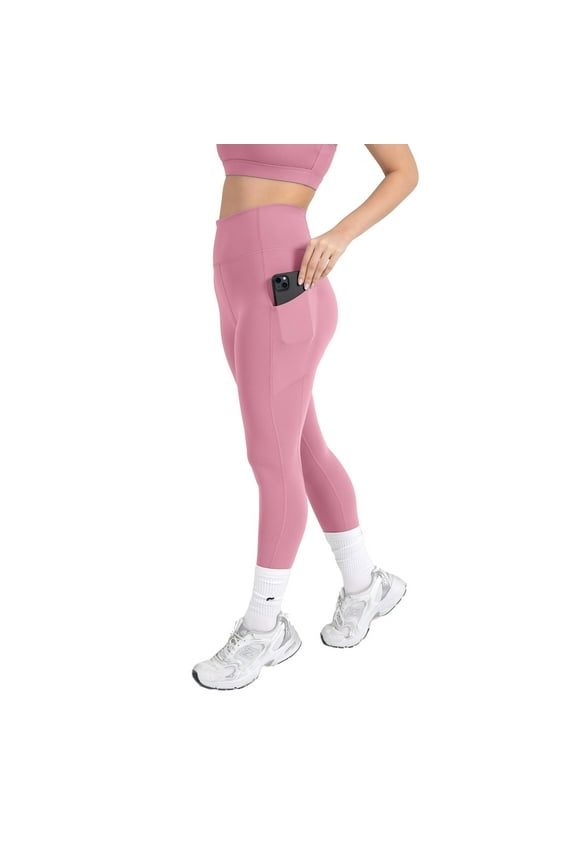 Active Women's UltraLuxe High-Waist Pocket Legging, Athleisure, 4-Way-Stretch, Pink Sorbet, L, Short | 25" Inseam