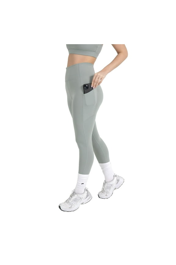 Active Women's UltraLuxe High-Waist Pocket Legging, Athleisure, 4-Way-Stretch, Sage Grey, XL, Regular | 27" Inseam