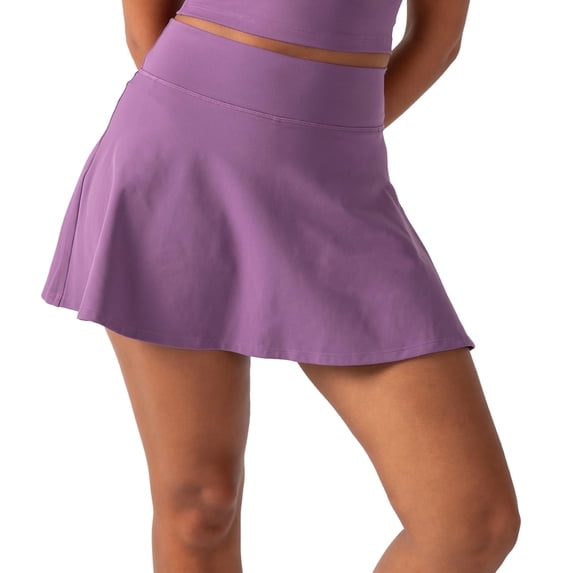 YITTY Active Women's UltraLuxe High-Waist Tennis Skirt with Built-in Shorts, Athleisure, 4-Way-Stretch, Built-in Shorts, Purple Mystique, 4X