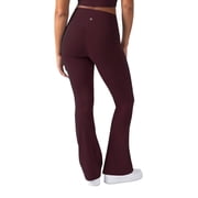 YITTY Active Womens UltraLuxe Kick Flare High Waist Legging, Athleisure, 4-Way-Stretch, Burgundy, XS, Regular | 32" Inseam