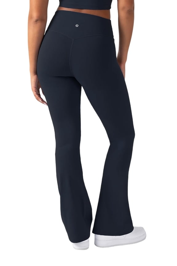 Active Women's UltraLuxe Kick Flare High Waist Legging, Athleisure, 4-Way-Stretch, Deep Navy, L, Regular | 32" Inseam