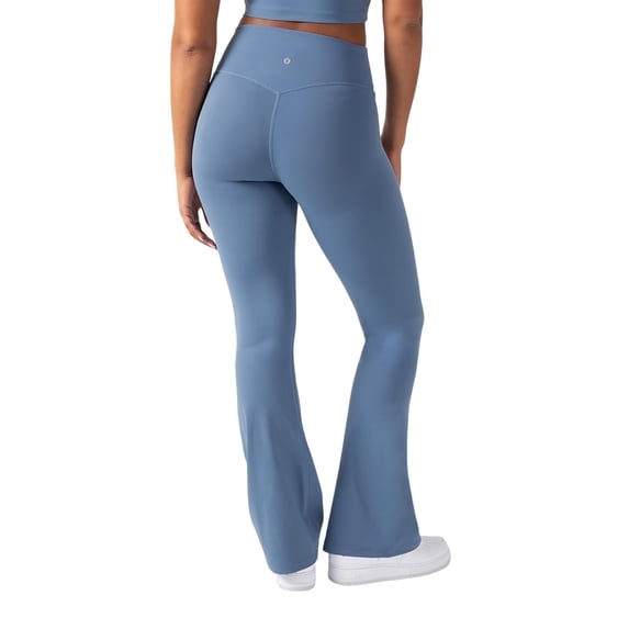 YITTY Active Women's UltraLuxe Kick Flare High Waist Legging, Athleisure, 4-Way-Stretch, Elemental Blue, S, Short | 30" Inseam