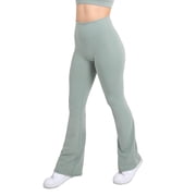 YITTY Active Womens UltraLuxe Kick Flare High Waist Legging, Athleisure, 4-Way-Stretch, Sage Grey, M, Regular | 32" Inseam