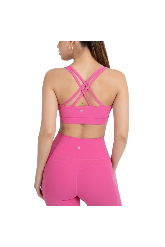 Active Women's UltraLuxe Strappy Medium Impact Bra, Athleisure, 4-Way-Stretch, Beach Party, 2X