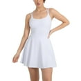 thumbnail image 1 of YITTY Active Women's UltraLuxe Strappy Tennis Dress with Built in Short, Athleisure, 4-Way-Stretch, True White, XL, 1 of 8