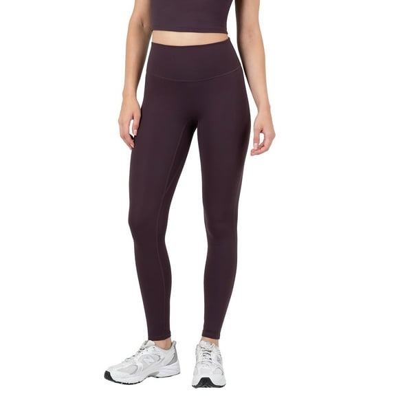 YITTY Active Women's Ultraluxe High-Waist Legging, Athleisure, 4-Way-Stretch, Deep Plum, L,Short | 25" Inseam