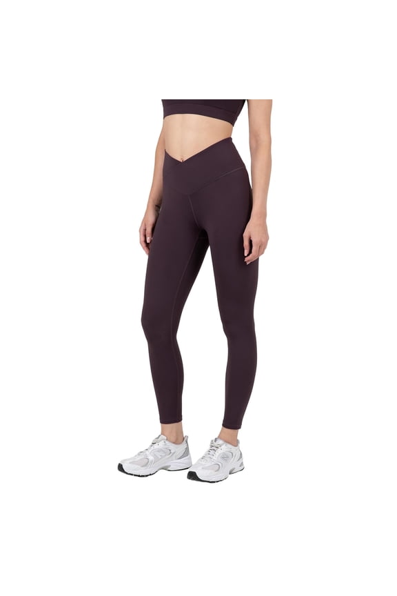 Active Women's Ultraluxe Crossover High-Waist Legging, Athleisure, 4-Way-Stretch, Deep Plum, XS, 7/8 Length