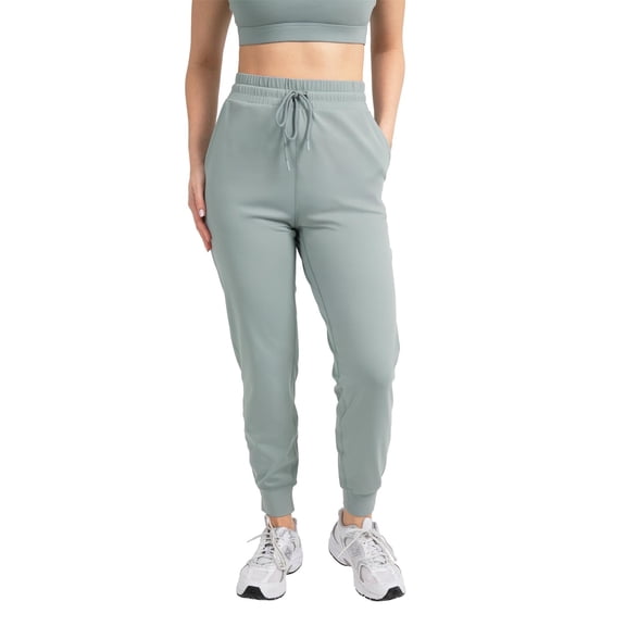YITTY Active Women's Ultraluxe High-Waist Jogger Pant, Athleisure, Draw-String, Breathable, Pockets, Sage Grey, 3X, Regular