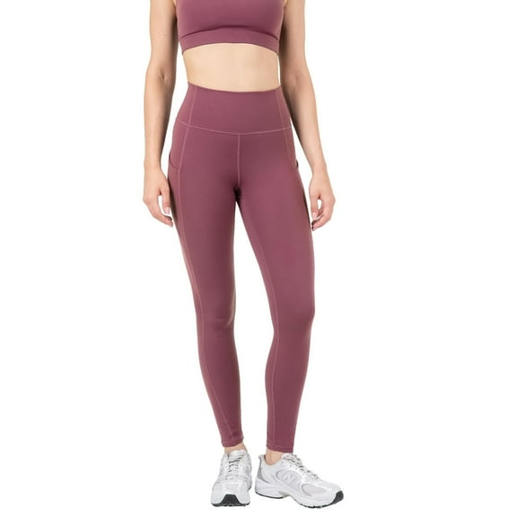 YITTY Active Women's Ultraluxe High-Waist Pocket Legging, Athleisure, 4-Way-Stretch, Moonlight Mauve , 3X, Short | 25" Inseam