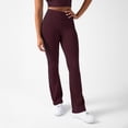 thumbnail image 1 of YITTY Active Women's Ultraluxe Kick Flare High Waist Legging, Athleisure, 4-Way-Stretch, Burgundy, M, Petite | 28" Inseam, 1 of 7