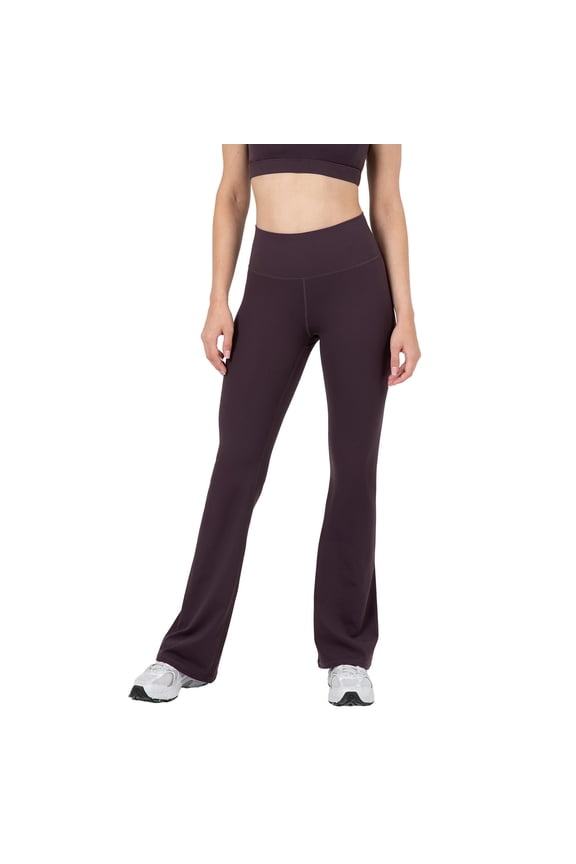 Active Women's Ultraluxe Kick Flare High Waist Legging, Athleisure, 4-Way-Stretch, Deep Plum, L, Regular | 32" Inseam