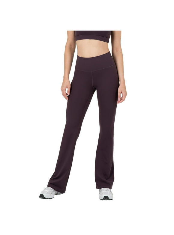 Active Women's Ultraluxe Kick Flare High Waist Legging, Athleisure, 4-Way-Stretch, Deep Plum, XS, Regular | 32" Inseam