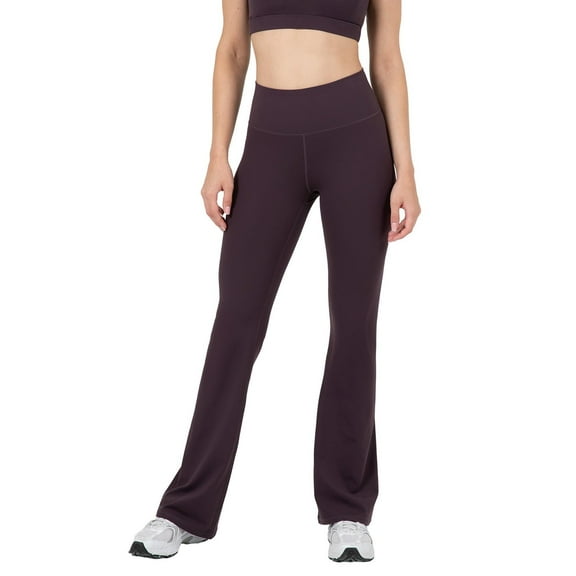 YITTY Active Women's Ultraluxe Kick Flare High Waist Legging, Athleisure, 4-Way-Stretch, Deep Plum, XS, Regular | 32" Inseam