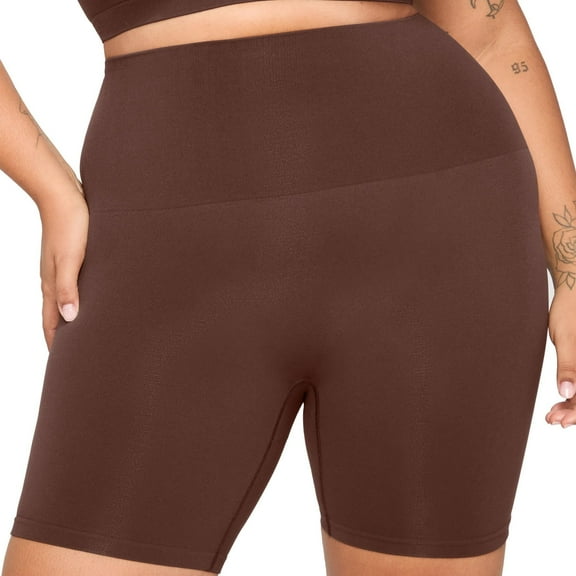 YITTY Nearly Naked Shaping High Waist Short, Brown, M/L