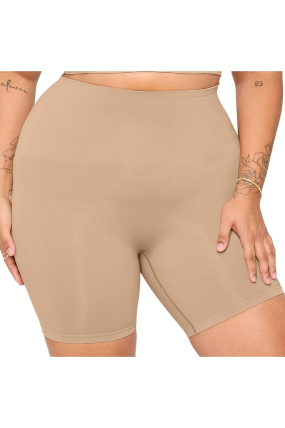 Nearly Naked Shaping High Waist Short, Taupe, 1X/2X