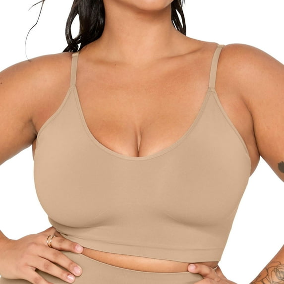YITTY Nearly Naked Shaping Plunge Bra, Taupe, XS/S