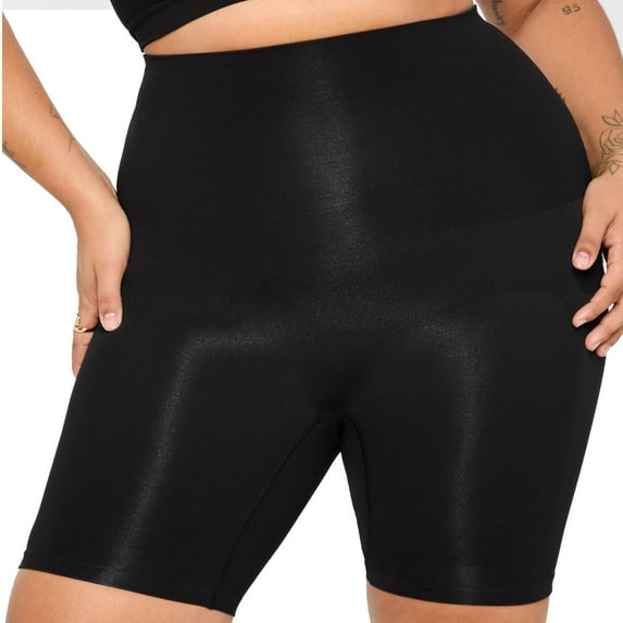 YITTY Nearly Naked Shaping Ultra High Waist Booty Lift Short, Black, 5X
