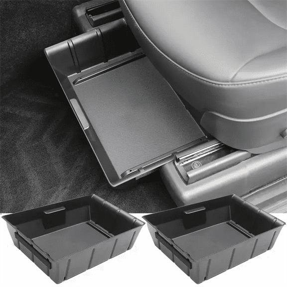 YITUMU 2 Pack Under Seat Storage Box Organizer For Tesla Model Y Accessories, Hidden Storage Tray Box And Model Y Interior Accessories Fits 2023 2022 2021 2020 Tesla Model Y