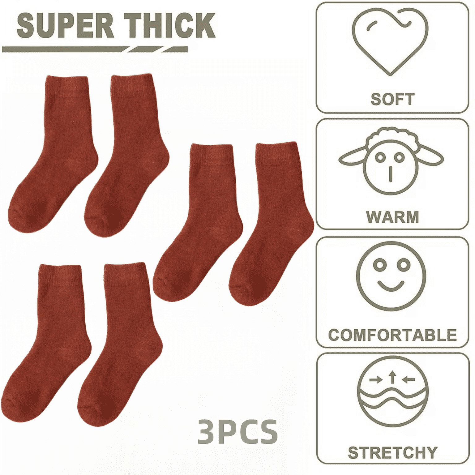 YITUMU 3 Pairs Women Wool Socks, Warm Wool Socks For Women, Women's