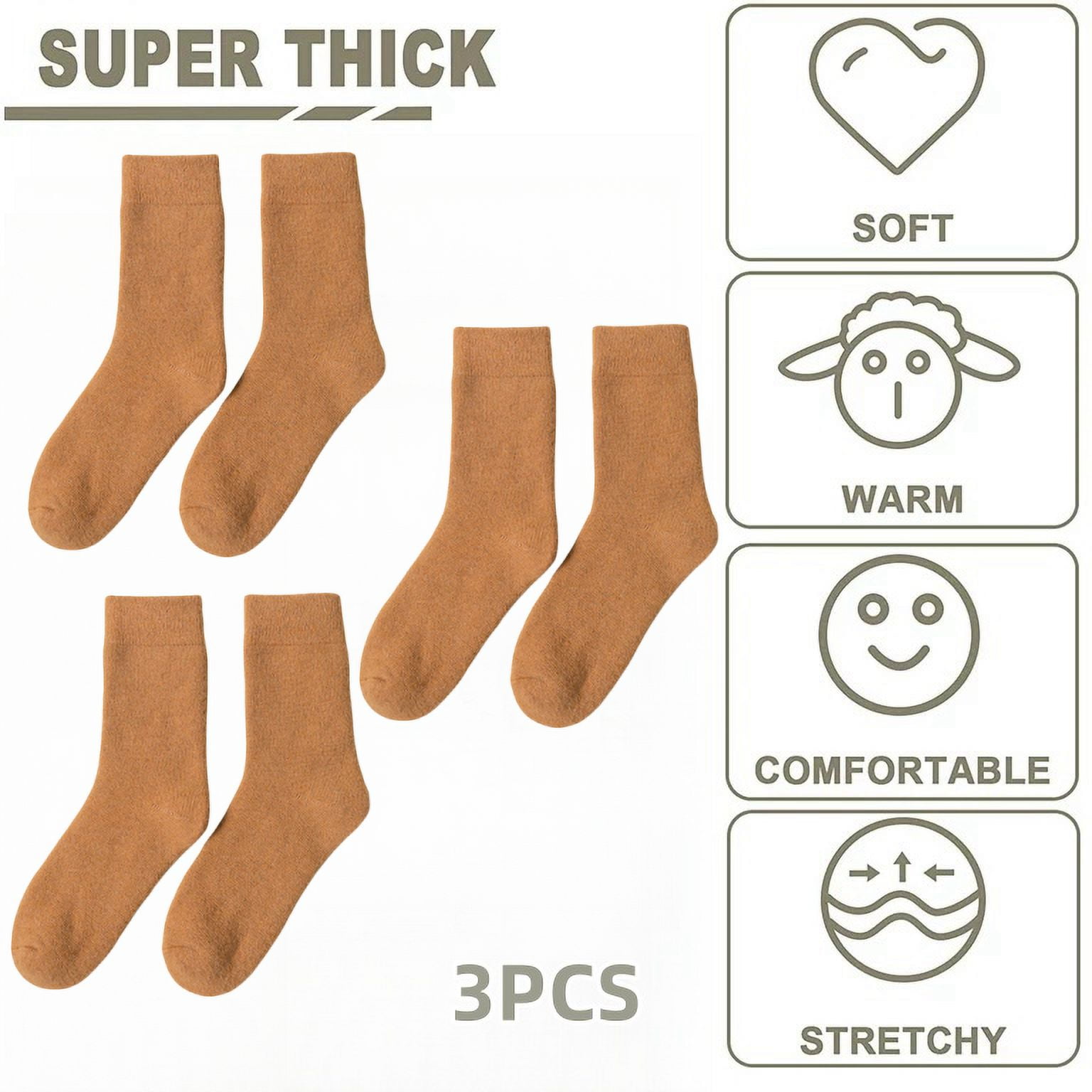 YITUMU 3 Pairs Women Wool Socks, Warm Wool Socks For Women, Women's