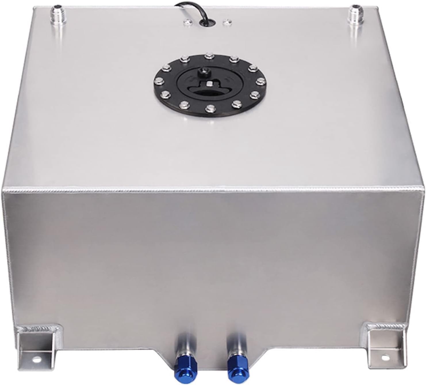 YIUIY 10 Gallon Fuel Cell Aluminum Polished with Cap Level Sender Silver