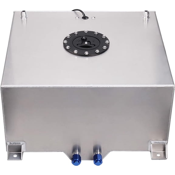 YIUIY 10 Gallon Fuel Cell Aluminum Polished with Cap Level Sender Silver