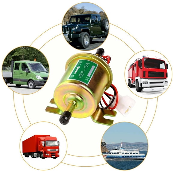 YIUIY 12V Universal Electric Fuel Pump 4-7PSI Inline Low Pressure Gas Diesel HEP-02A