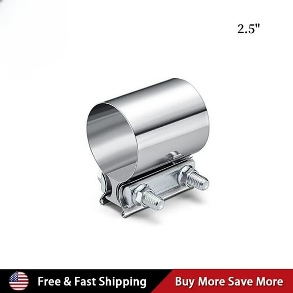 YIUIY 2.5 Inch Stainless Steel Butt Joint Exhaust Band Clamp Sleeve for Exhaust Pipes
