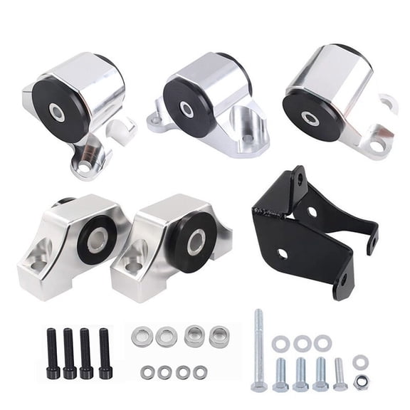 YIUIY 2 Bolt Engine Motor Mount Kit For 1996-00 Civic EK B16 B20 D16 B D Chrome Billet