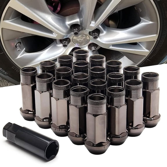 YIUIY 20Pcs M12x1.5mm For Toyota Honda Extended Steel Tuner Open Ended Wheel Lug Nuts